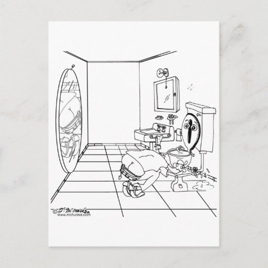 Een toilet die door een Butt Crack is ingebarreerd Briefkaart (Voorkant)