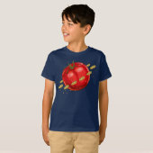 Een tomatenplaneet met pizzas om hem t-shirt (Voorkant volledig)