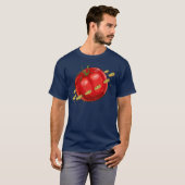 Een tomatenplaneet met pizzas om hem t-shirt (Voorkant volledig)