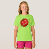 Een tomatenplaneet met pizzas om hem t-shirt (Voorkant volledig)
