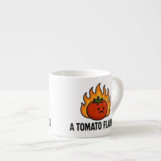 Een tomatenvlam espresso kop (Voorkant rechts)