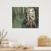 Een Tomb in de moerasgothische engel die de Kunst  Poster (Keuken)