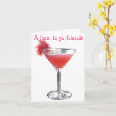 Een toost aan Vriendinnen en Vriendschap Kaart (Gele Bloem)