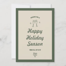 Een toost op de feestelijke groene champagneglazen