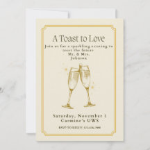 Een toost op de liefde verlovingsfeest uitnodiging