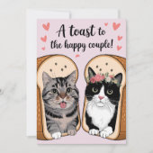 Een toost op het gelukkige paar Funny Cat Wedding Kaart (Voorkant)