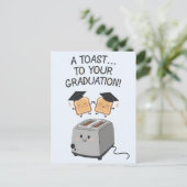 Een toost op je afstuderen Funny familie vrienden Briefkaart (Staand voorkant)