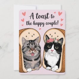 Een toost voor het gelukkige paar Funny Cat-huweli Feestdagenkaart