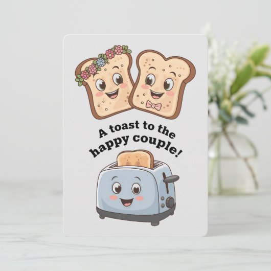 Een toost voor het gelukkige paar Funny Wedding Kaart (Staand voorkant)