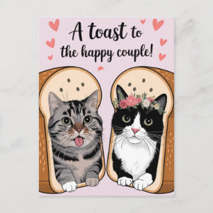 Een Toost Voor Het Gelukkige Paar Grappige Kattenb Briefkaart