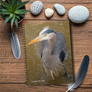 Een top-down Uitzicht van een Blauwe Heron Notitieboek