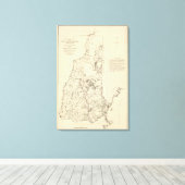Een topografische kaart canvas afdruk (Insitu (Houten vloer))