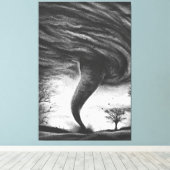 een tornado op een realistische weg canvas afdruk (Insitu (Houten vloer))