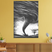 een tornado op een realistische weg canvas afdruk (Insitu (Woonkamer))