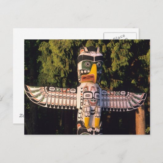 Een totempaal in Vancouver, Canada. Briefkaart (Voorkant / Achterkant)