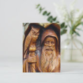 Een tovenaar en Owl ontstaan uit Cavern Briefkaart (Staand voorkant)