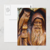 Een tovenaar en Owl ontstaan uit Cavern Briefkaart (Voorkant / Achterkant)