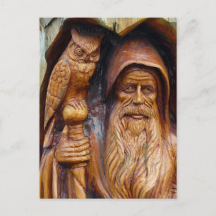 Een tovenaar en Owl ontstaan uit Cavern Briefkaart