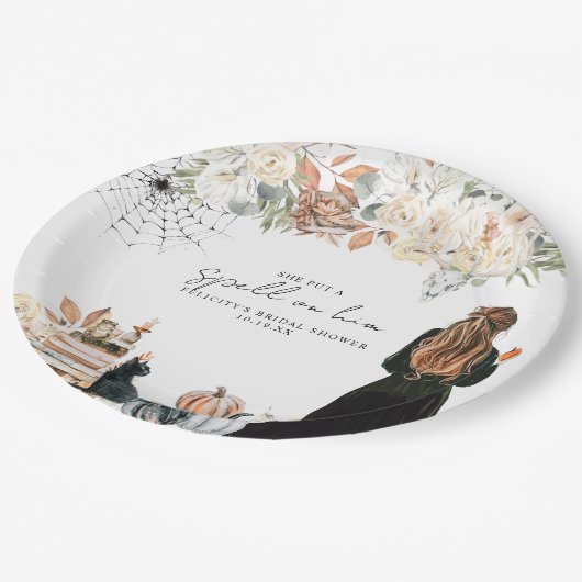 Een Tover | Bruiloftsfeestje met Halloween Thema Papieren Bordje (Gekanteld)