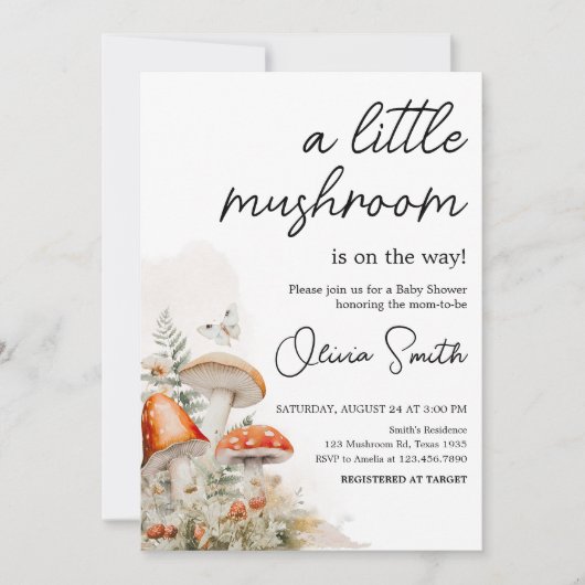 Een Toverachtige Schimmel Paddenstoel Baby Shower Kaart (Voorkant)
