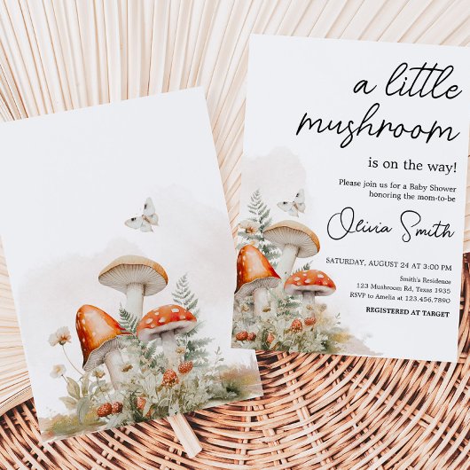 Een Toverachtige Schimmel Paddenstoel Baby Shower Kaart