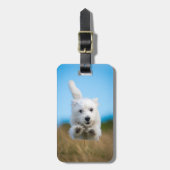 Een toverkorting van de Terrier Puppy die van het Bagagelabel (Voorkant verticaal)