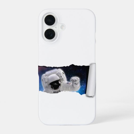 Een traan in de ruimte astronaut buitenaards wezen iPhone 16 hoesje (Achterkant)