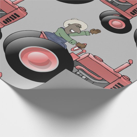 Een tractor uitlijnen cadeaupapier (Hoek)