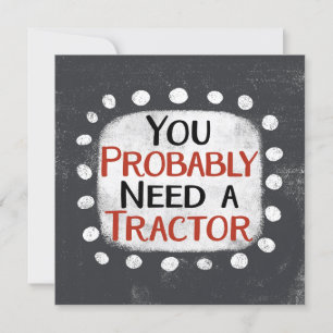 Een tractor Wenskaart nodig Kaart