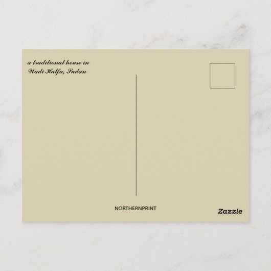 Een traditioneel huis in Wadi Halfa Soedan Briefkaart (Achterkant)