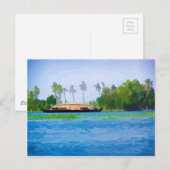 Een traditionele Houseboot in Kerala Briefkaart (Voorkant / Achterkant)