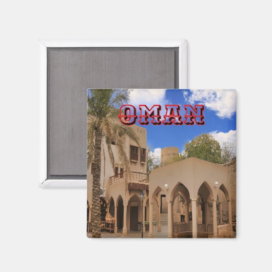 Een traditionele Omaanse architectonische scène Magneet (Voorkant / Achterkant)