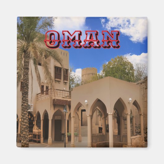 Een traditionele Omaanse architectonische scène Magneet (Voorkant)