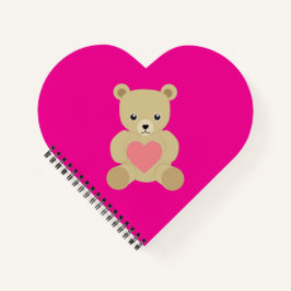 Een traditionele teddybeer met een hart Notitieboe Notitieboek