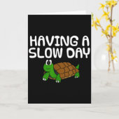 Een trage dag hebben, schildpad pensioen vaders da kaart (Gele Bloem)