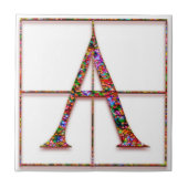 Een Trajanus Red Custom Monogram Tegel Tegeltje (Voorkant)