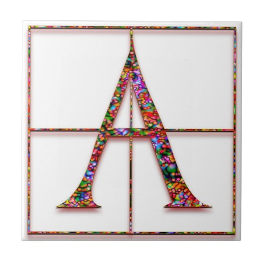 Een Trajanus Red Custom Monogram Tegel Tegeltje (Voorkant)