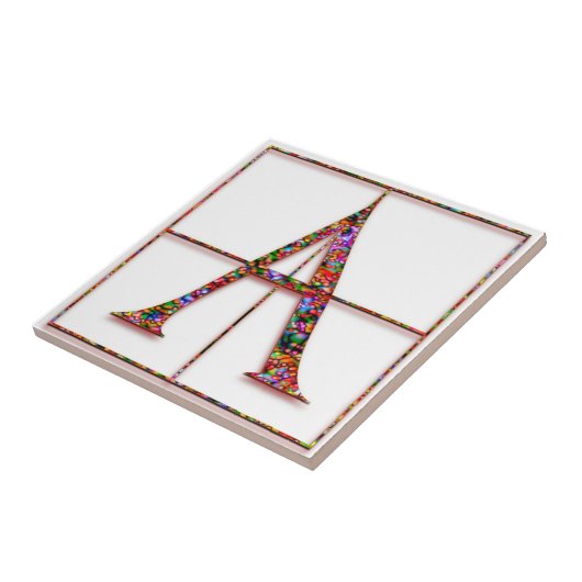 Een Trajanus Red Custom Monogram Tegel Tegeltje (Zijkant)