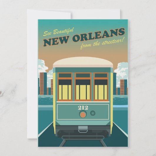 Een tram in New Orleans Kaart (Voorkant)