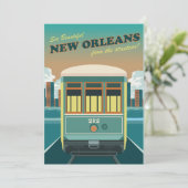 Een tram in New Orleans Kaart (Staand voorkant)