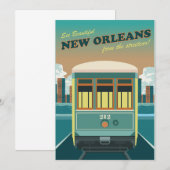 Een tram in New Orleans Kaart (Voorkant / Achterkant)