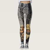 Een Tranquil Burning Yule Login een Snowy Forest Leggings (Voorkant)