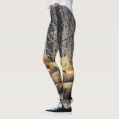 Een Tranquil Burning Yule Login een Snowy Forest Leggings (Links)