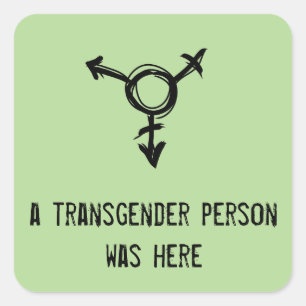 Een transgender persoon was hier vierkante sticker