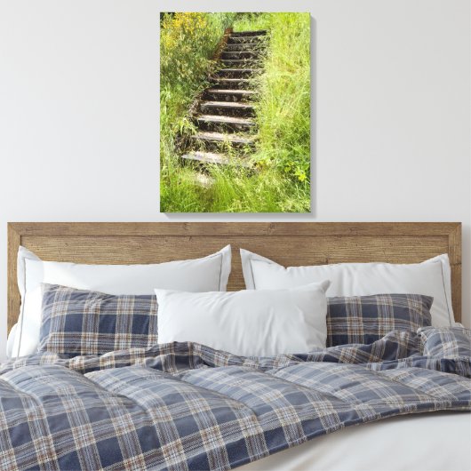Een trap in het gras canvas afdruk (Insitu (Slaapkamer))