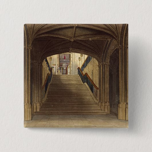 Een trap, Windsor Castle, van 'Royal Residence' Vierkante Button 5,1 Cm (Voorkant)