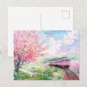 Een trein in de lente briefkaart (Voorkant / Achterkant)