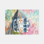 Een trein in de lente fleece deken (Voorkant (Horizontaal))