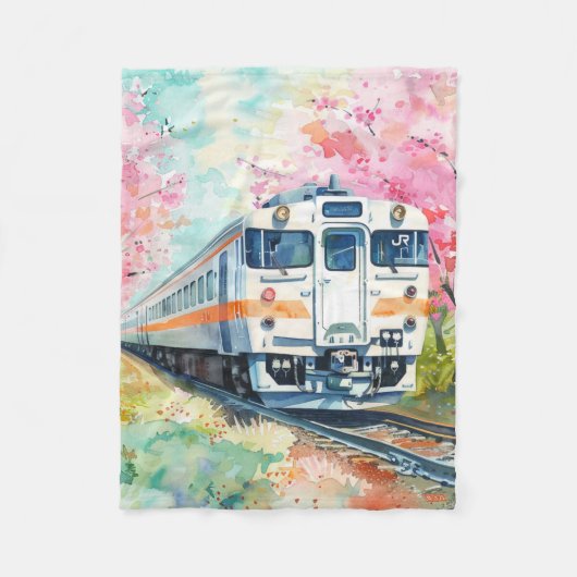 Een trein in de lente fleece deken (Voorkant)