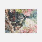 Een trein in de lente fleece deken (Voorkant (Horizontaal))
